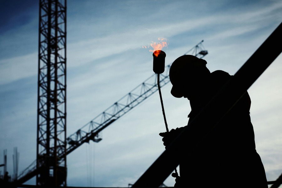 A builder on a construction site